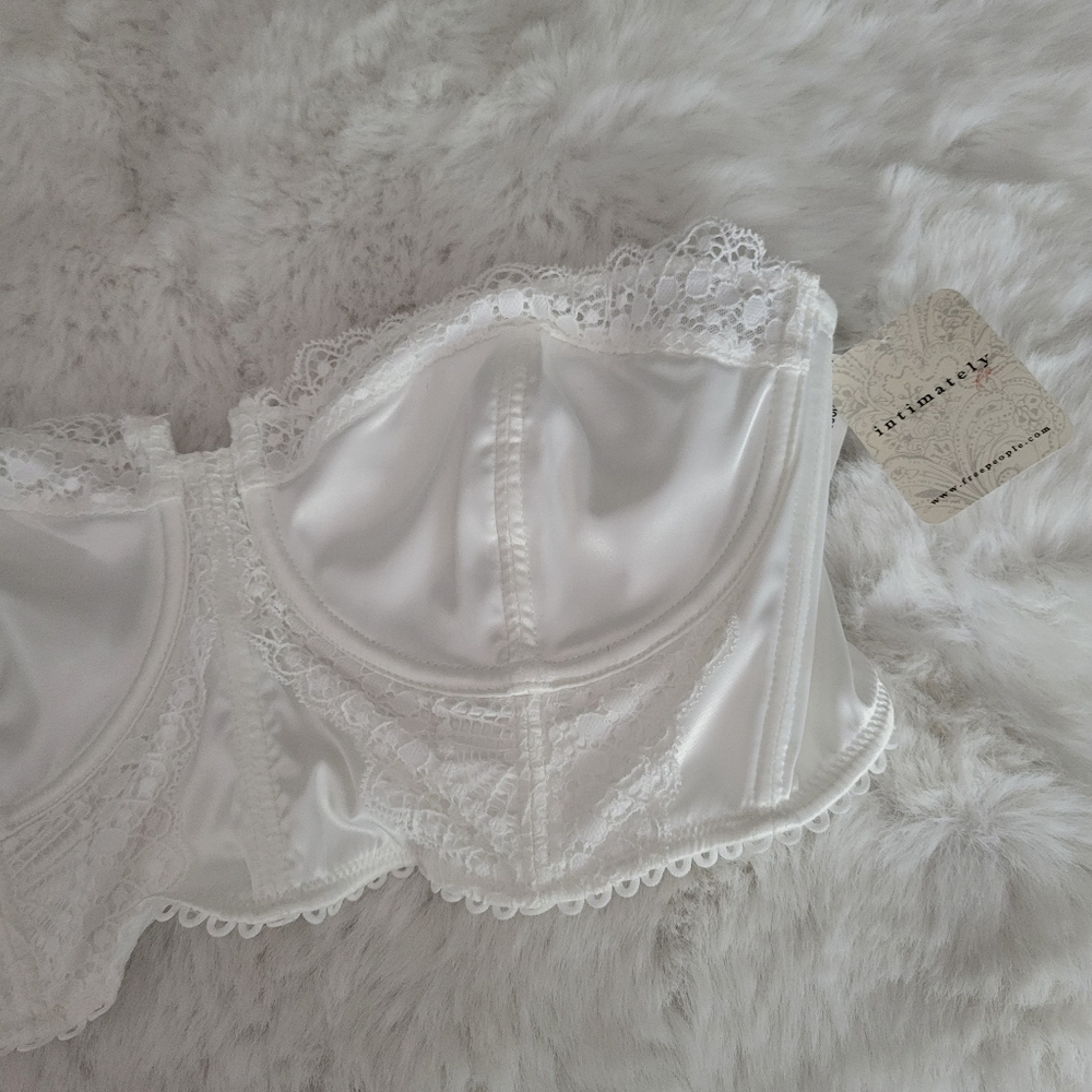 💖LOTS OF LUV LACE STRAPLESS UNDERWIRE BUSTIER BRALETTE SIZE L - Picture 9 of 10